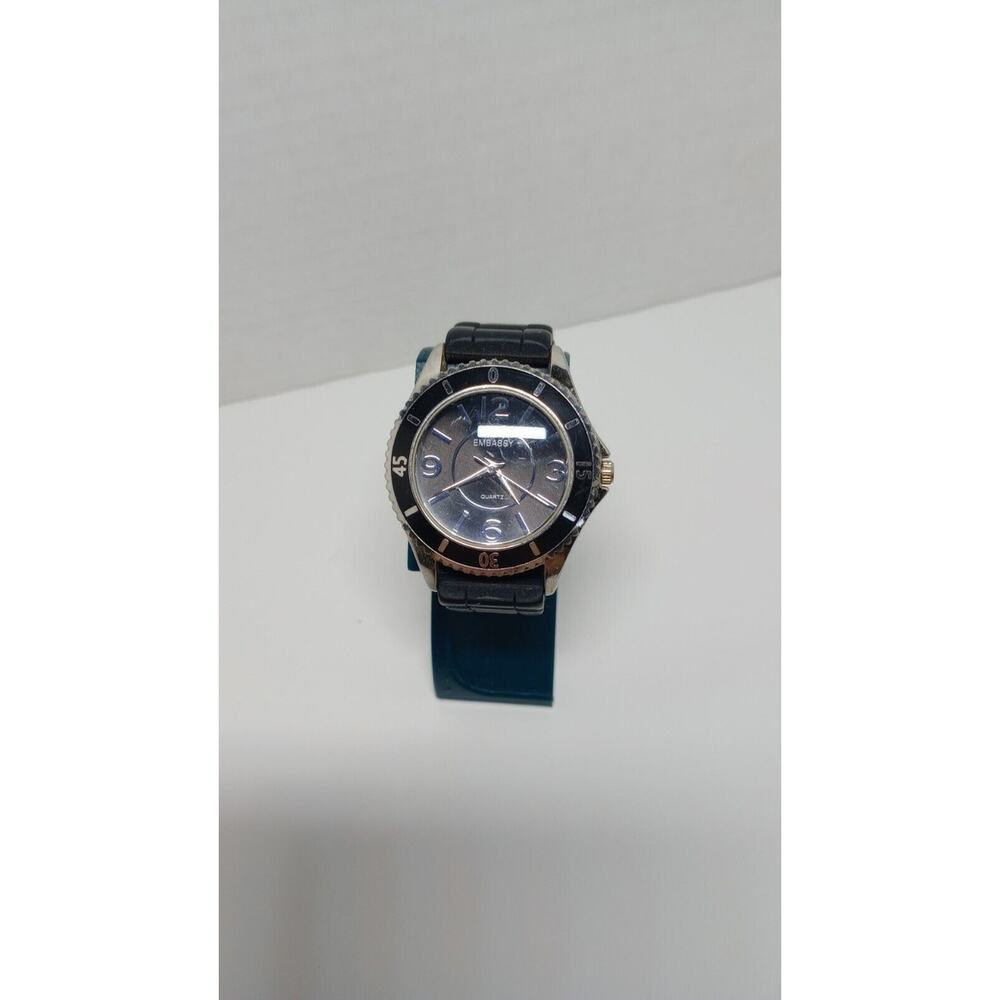 Embassy Women's Black Silicone Band Watch